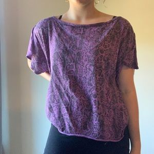 purple snake-print tee!
